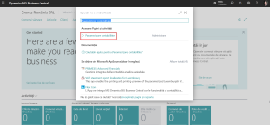 Dynamics Business Central - Căutare Parametrizare Contabilitate