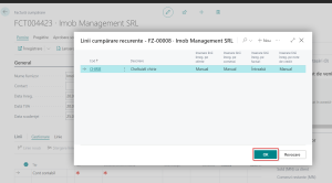 Dynamics-Business-Central-Factura-cumparare-Pagina-coduri-cumparare-recurente-