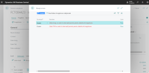 Dynamics Business Central - Mesaj eroare înregistrare perioadă