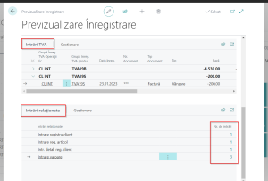 Dynamics-Business-Central-Previzualizare-inregistrare-TVA-si-intrari-relationate