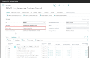 Dynamics Business Central - Fișă Proiect - Client Proiect
