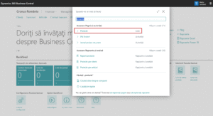 Dynamics Business Central - Functie cautare proiecte