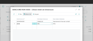 Dynamics Business Central - Jurnale Generale - Introducere dimensiune linie