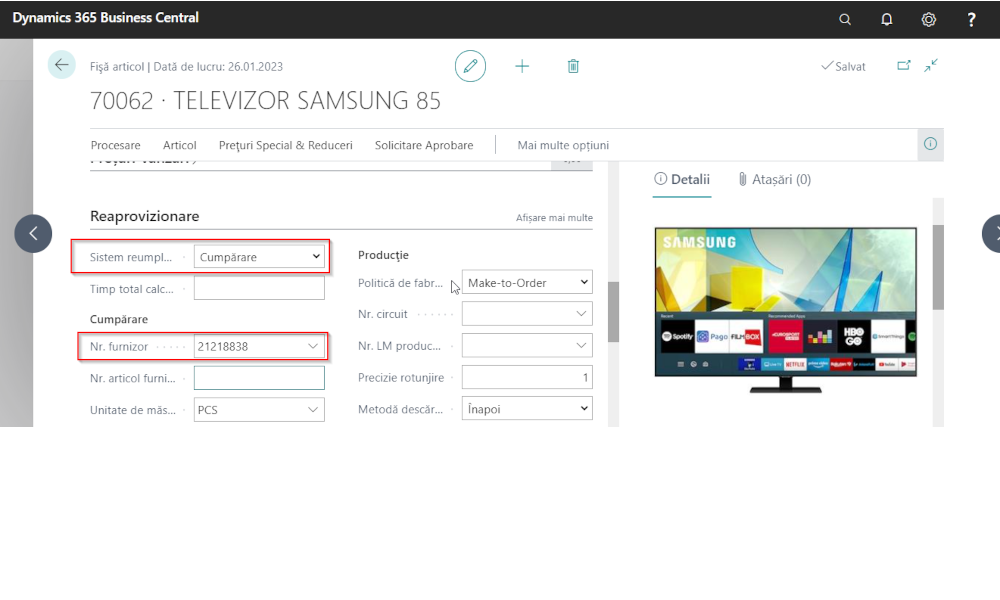 Dynamics-Business-Central-Setare-politica-aprovizionare-pe-fisa-articol-Elian