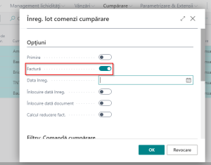 Dynamics-Business-Central-Inregistrare-lot-comenzi-cumparare-factura
