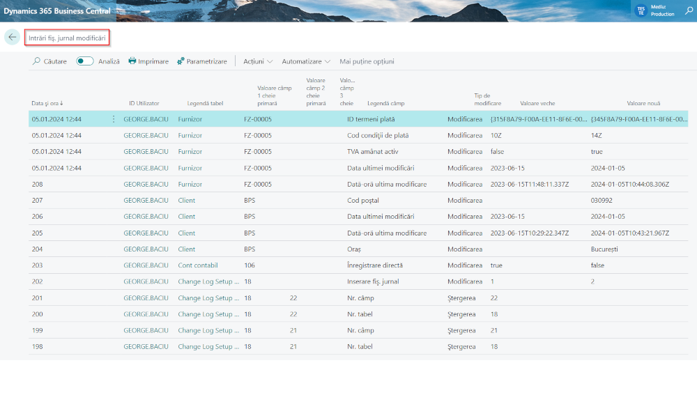 Dynamics-Business-Central-Intrari-fisier-jurnal-modificari - Elian Solutions