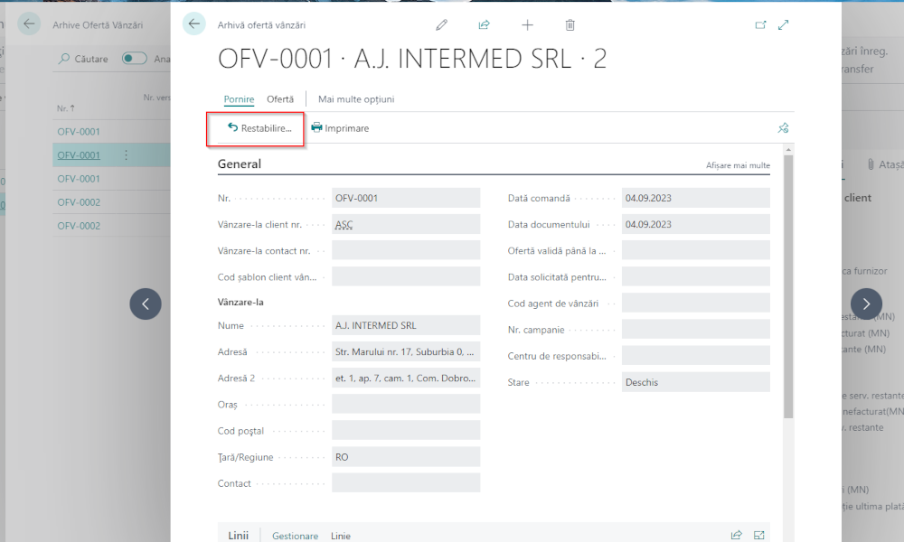 Dynamics-Business-Central-Arhivare of