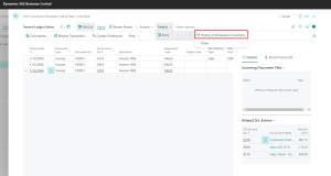 Dynamics Business Central - GL Entries - Access to History of Dimensions Corrections