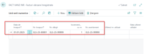 Dynamics 365 Business Central - Definitie Serie Numerica