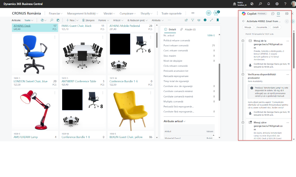 Agent AI Vânzări Business Central - Elian Solutions